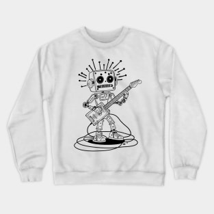 Guitar Player Robot Lines Crewneck Sweatshirt